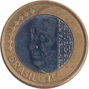 Monete del BRASILE 1 real. Juselino Kubicek