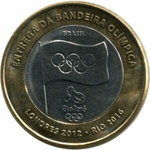 Монеты БРАЗИЛИИ 1 реал. Летние Олимпийские игры 2012 году в Лондоне