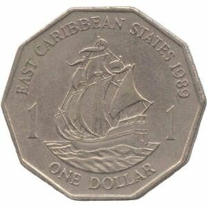 SAINT CHRISTOPHER Coins 1 dollar Eastern Caribbean 1989