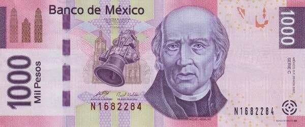 MÉXICO notas meksika1000