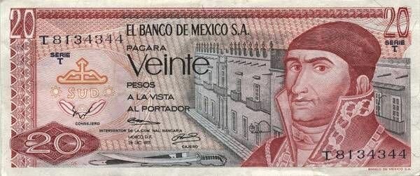 Банкноты МЕКСИКИ meksika20
