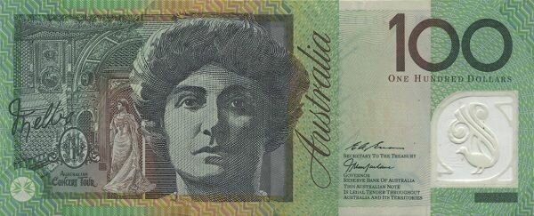 Notas de banco da AUSTRÁLIA avstraliay100r